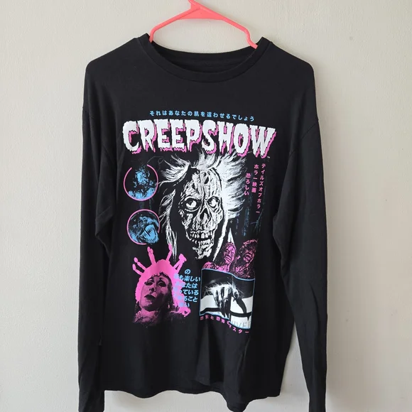 Creepshow Japanese Retro Horror Graphic Long Sleeve Shirt - Picture 2 of 5